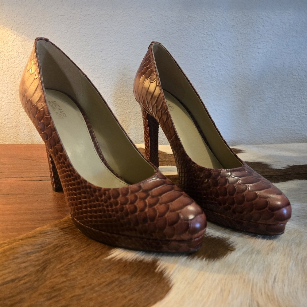 Michael Kors Red Snakeskin Patterned Women's Heels